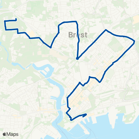 Bibus Brest les Îles - Brest le Bergot map