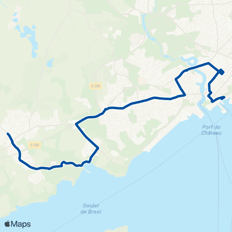 Bibus Brest les Îles - Plouzané Commerce map