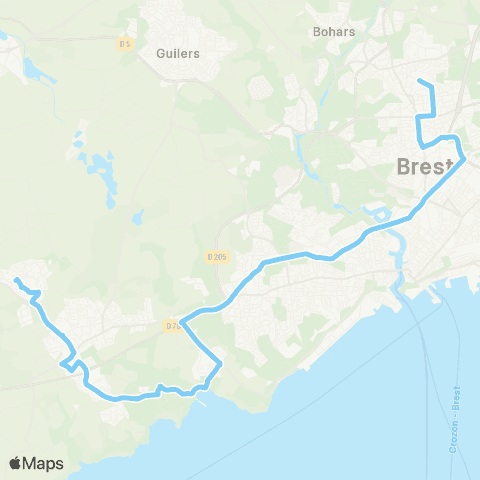 Bibus Scolaires Plouzané Malmanche - Brest Lanroze map