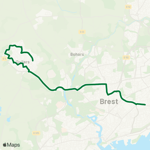 Bibus Scolaires Guilers Croas Ar Pennoc - Brest le Bot Haut map