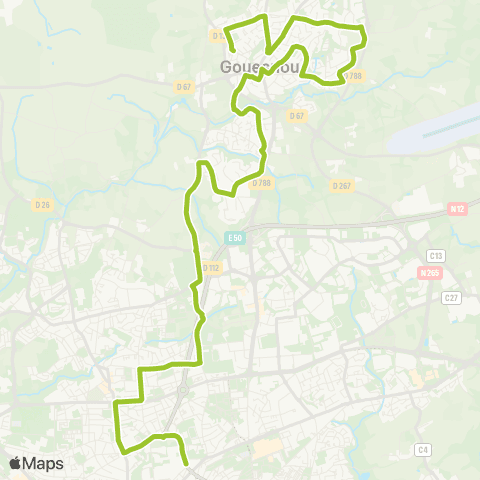 Bibus Scolaires Gouesnou Lantel - Brest Kerichen Lesven map