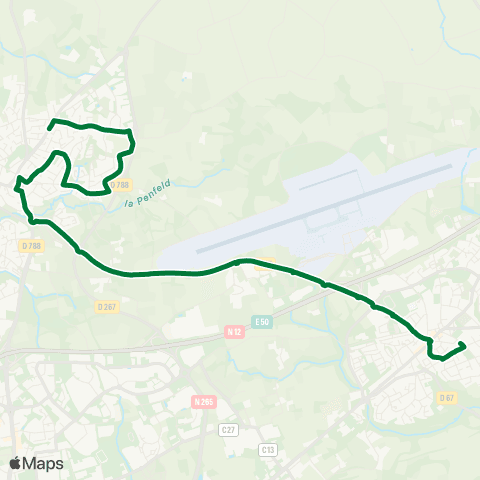 Bibus Scolaires Gouesnou Peupliers - Guipavas St Charles map