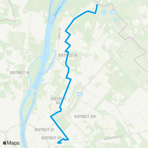 BKK Keleti Pályaudvar M / Káposztásmegyer, Mogyoródi-Patak map