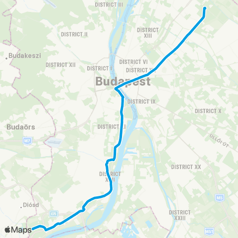 BKK Újpalota, Nyírpalota Út / Nagytétény, Ipartelep map
