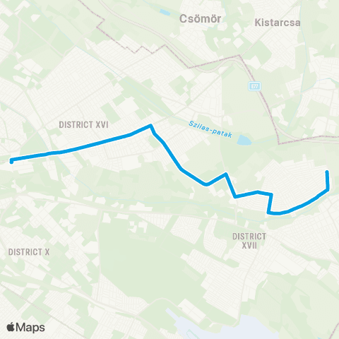BKK Örs Vezér Tere M+H / Rákoscsaba-Újtelep, Tóalmás Utca map