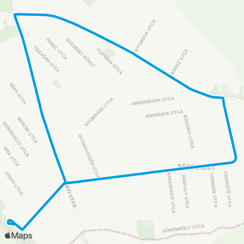 BKK Rákoskert Vasútállomás / Rózsaszál Utca map