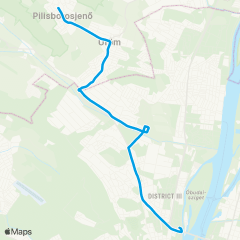 BKK Szentlélek Tér H / Pilisborosjenő, Autóbusz-Forduló map