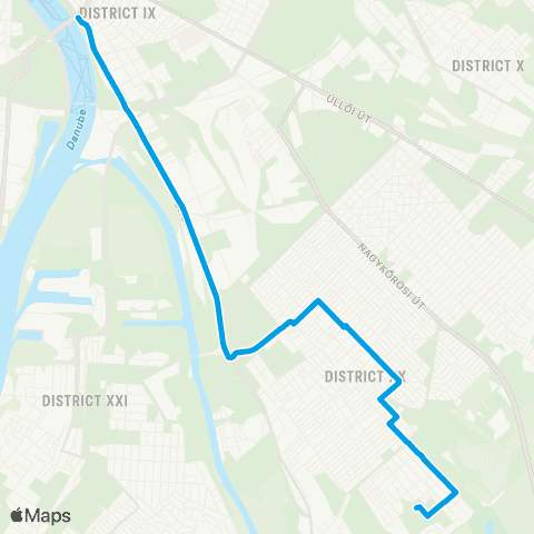 BKK Boráros Tér H / Szentlőrinci Úti Lakótelep map