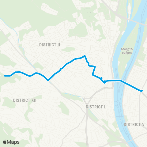 BKK Nyugati Pályaudvar M / Zugliget, Libegő map