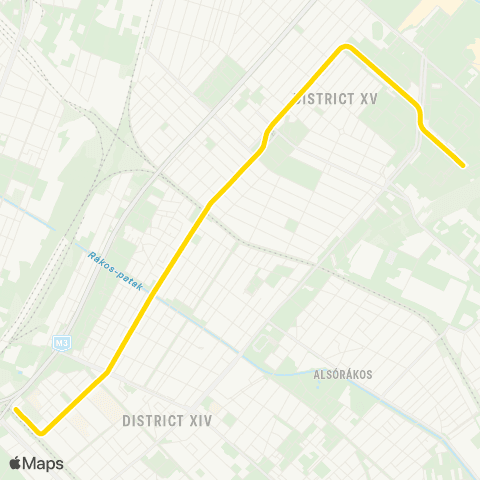 BKK Mexikói Út M / Újpalota, Erdőkerülő Utca map