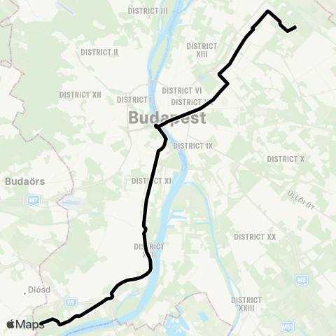 BKK Nagytétény, Ipartelep / Újpalota, Szentmihályi Út map