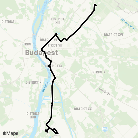 BKK Újpalota, Nyírpalota Út / Csepel, Csillagtelep map