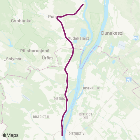 MÁV Batthyány Tér / Szentendre map