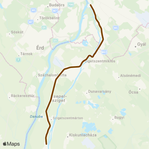 MÁV Közvágóhíd / Tököl map