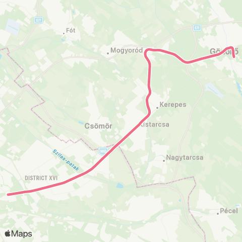 MÁV Örs Vezér Tere / Gödöllő map