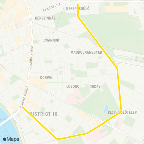 BKK Keleti Pályaudvar M / Mester Utca / Ferenc Körút map