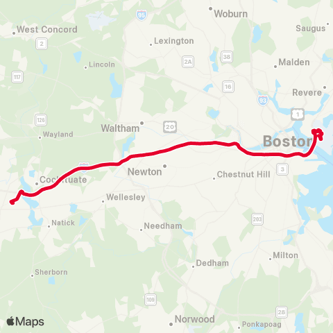 Logan Express Framingham map