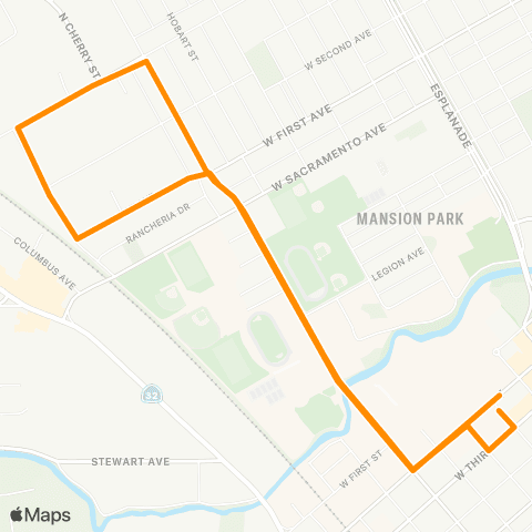 Butte Regional Transit Cedar Loop map
