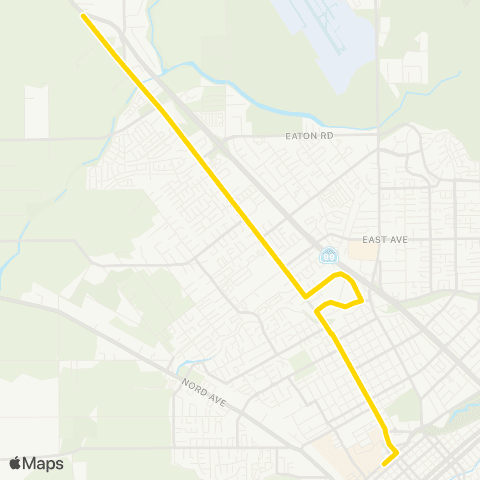 Butte Regional Transit Esplanade / SR99 map
