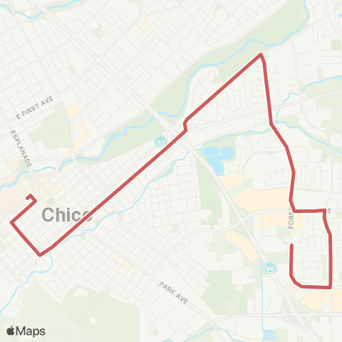 Butte Regional Transit E. 8th Street map