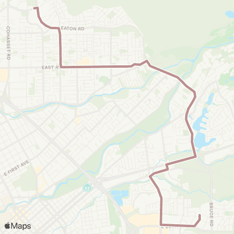 Butte Regional Transit Bruce / Manzanita map
