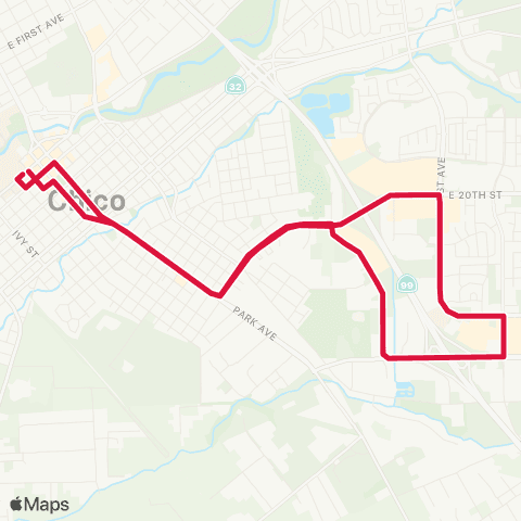 Butte Regional Transit Park / Forest / MLK map