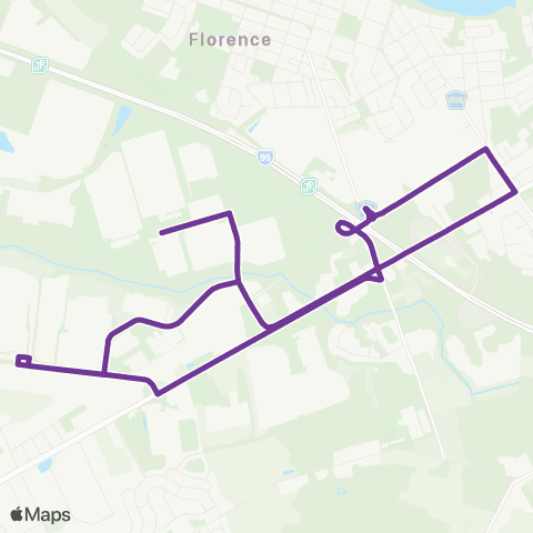BurLINK Florence Rail Sta to Industrial Center map