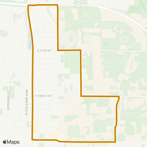 Bloomington Transit N Walnut / IU Express map