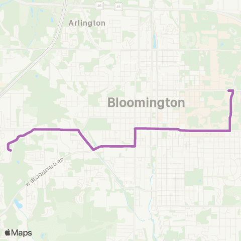 Bloomington Transit Muller Park / IU Campus map