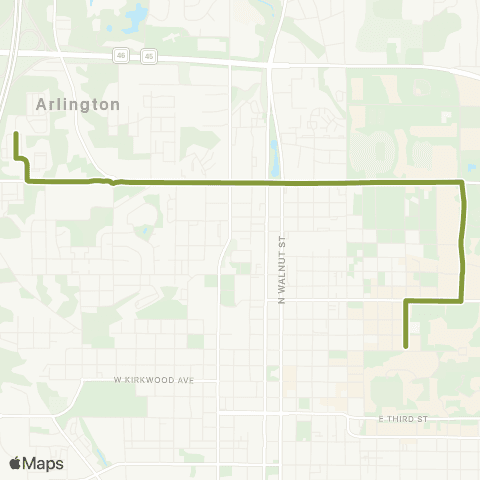 Bloomington Transit W 17th / IU Campus Express map