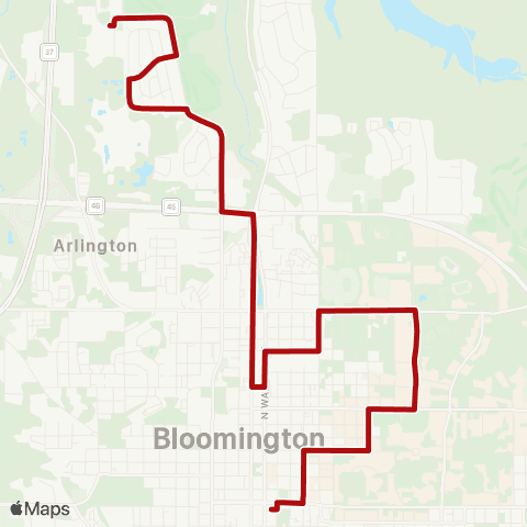 Bloomington Transit North Fee Lane BHS North map