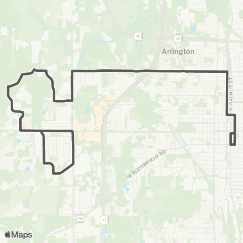 Bloomington Transit Park 48 - Ivy Tech map