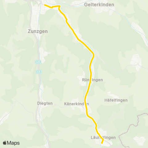 BLT - Baselland Transport Sissach, Bahnhof - Wittinsburg, Chamber map