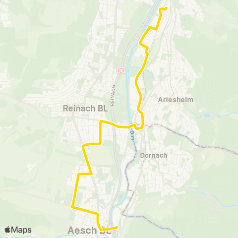BLT - Baselland Transport Aesch BL, Bahnhof - Münchenstein, Bahnhof map