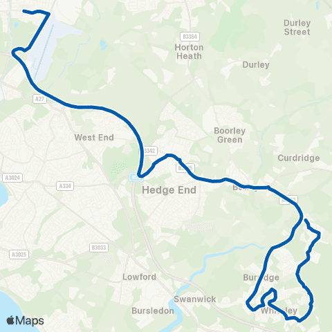 Bluestar School Routes Bluebell Way - Barton Peveril College map
