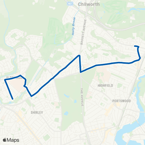Bluestar School Routes General Hospital A / E - Leaside Way map