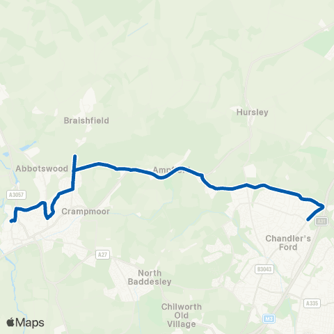 Bluestar School Routes The Romsey School - Thornden School map