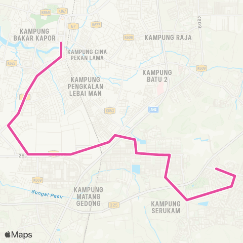 BAS.MY Alor Setar Sungai Petani - Bandar Perdana map