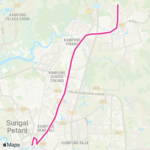 BAS.MY Alor Setar Sungai Petani - Taman Bandar Baru map