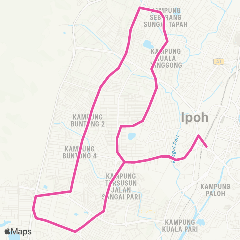 BAS.MY Ipoh Stesen Bas Medan Kidd-Manjoi-Buntong map