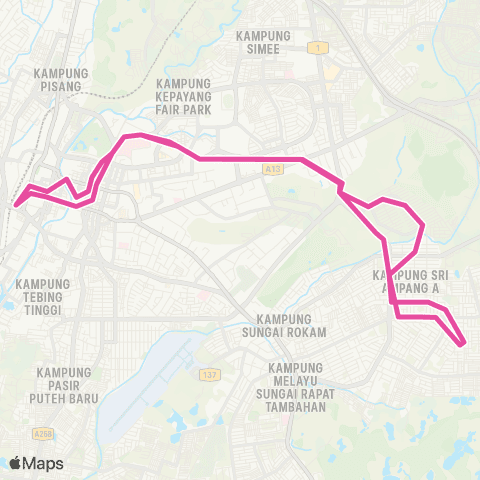 BAS.MY Ipoh Stesen Bas Medan Kidd-Chempaka-Ampang map