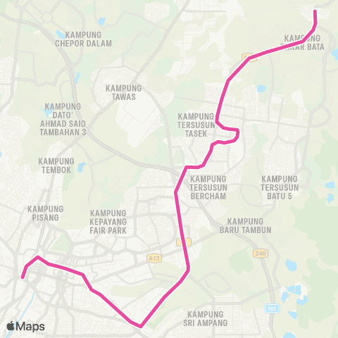 BAS.MY Ipoh Medan Kidd - Tanjung Rambutan via Bercham map