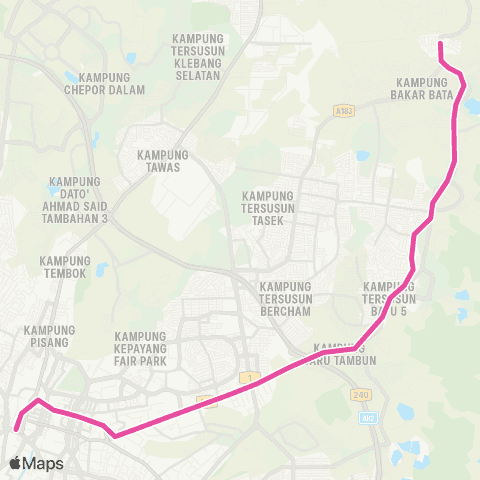 BAS.MY Ipoh Medan Kidd-Tanjung Rambutan map