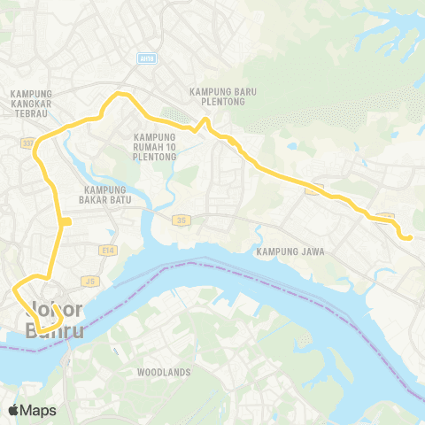 BAS.MY Johor Bahru JB Sentral - Terminal Bas Masai map