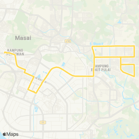 BAS.MY Johor Bahru Terminal Bas Masai - Lotus Kota Masai map