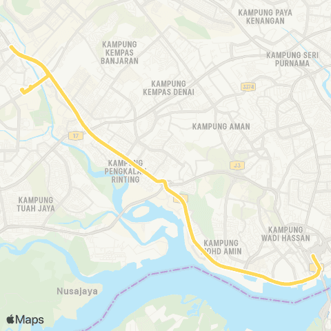 BAS.MY Johor Bahru JB Sentral - Terminal Sutera Mall map