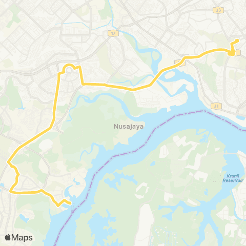 BAS.MY Johor Bahru Larkin Sentral - Term Feri Puteri Harbour Melalui AEON Bukit Indah map