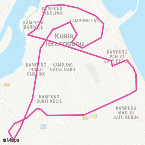BAS.MY Kuala Terengganu Kuala Terengganu - City Feeder map