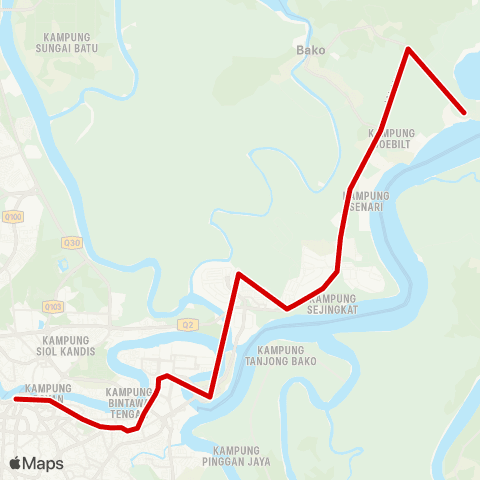 BAS.MY Kuching Open Air Market - Muara Tebas map