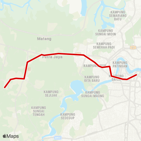 BAS.MY Kuching Saujana Parking - Taman Malihah map